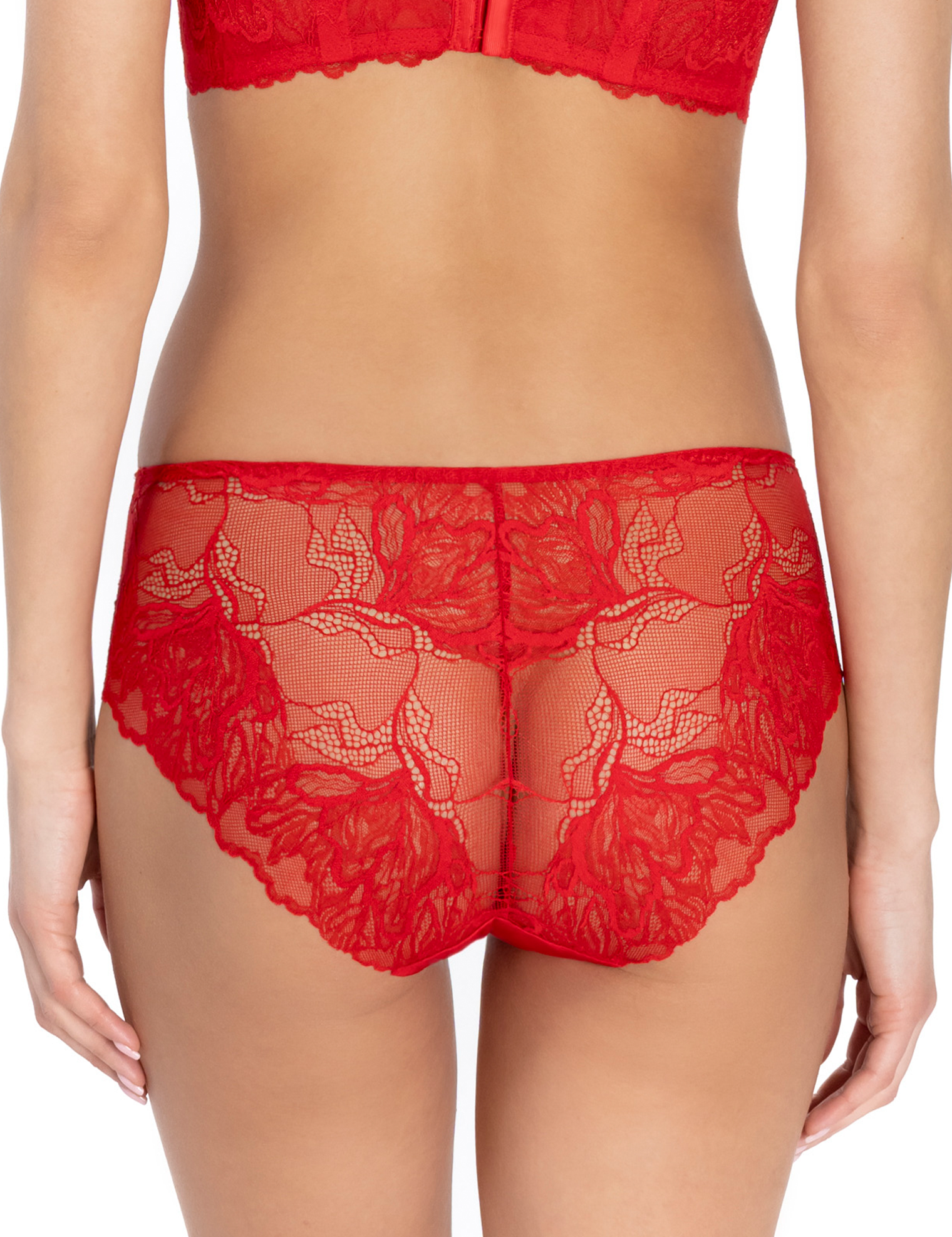 Lauma, Red Lace Panty, On Model Back, 38L50