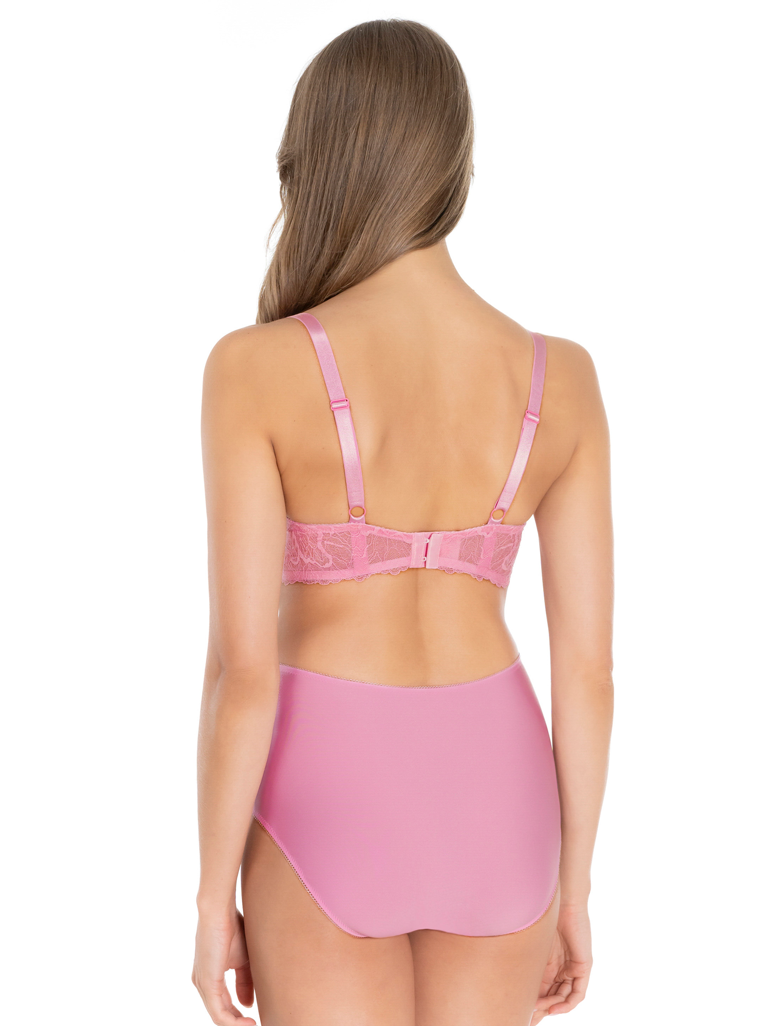 Lauma, Pink Half-padded Lace Bra, On Model Back, 39L40