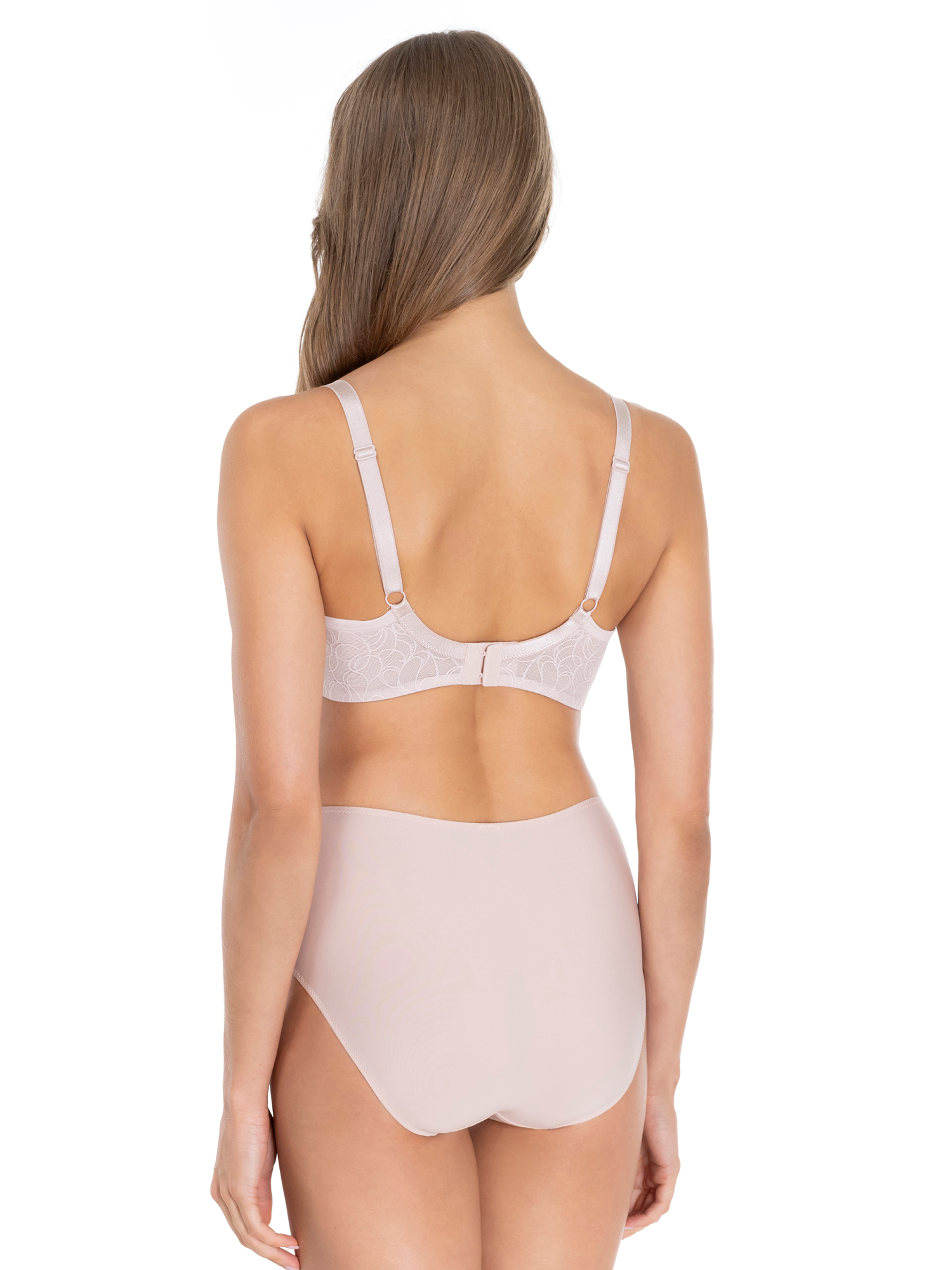 Lauma, Beige Lace Lingerie Set, On Model Back, 43L53, 43L20