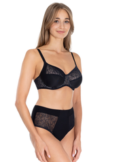 Lauma, Black Lace Lingrie Set, On Model Front, 43L30, 43L53