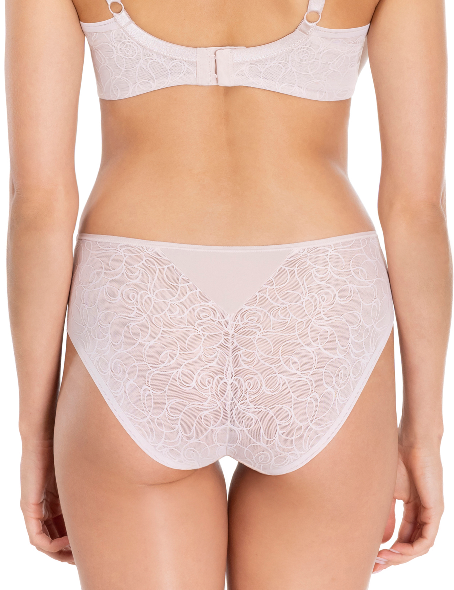 Lauma, Beige, Lace, Mid Waist panty, On Model Back, 43L50