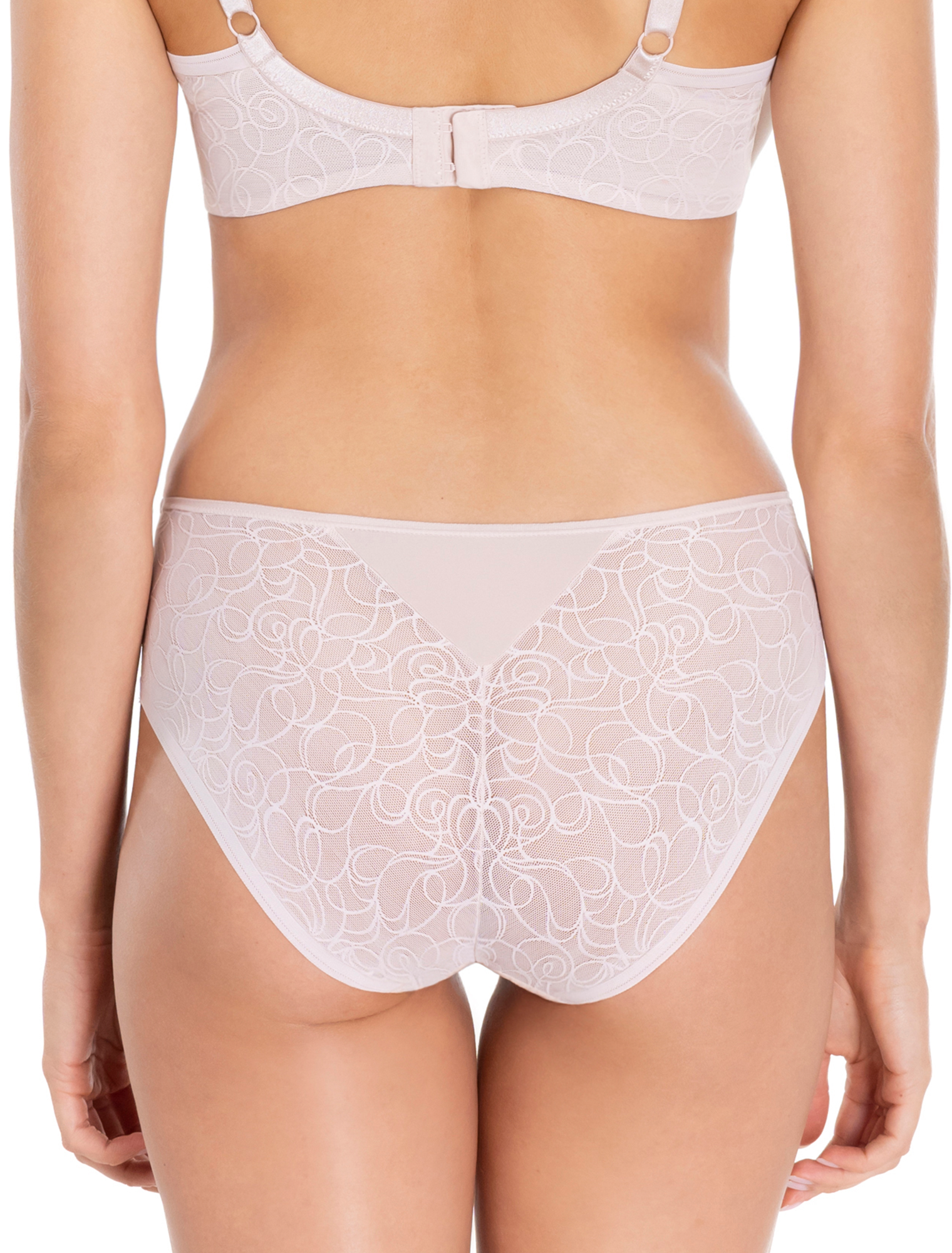 Lauma, Beige, Lace, Mid Waist panty, On Model Back, 43L50