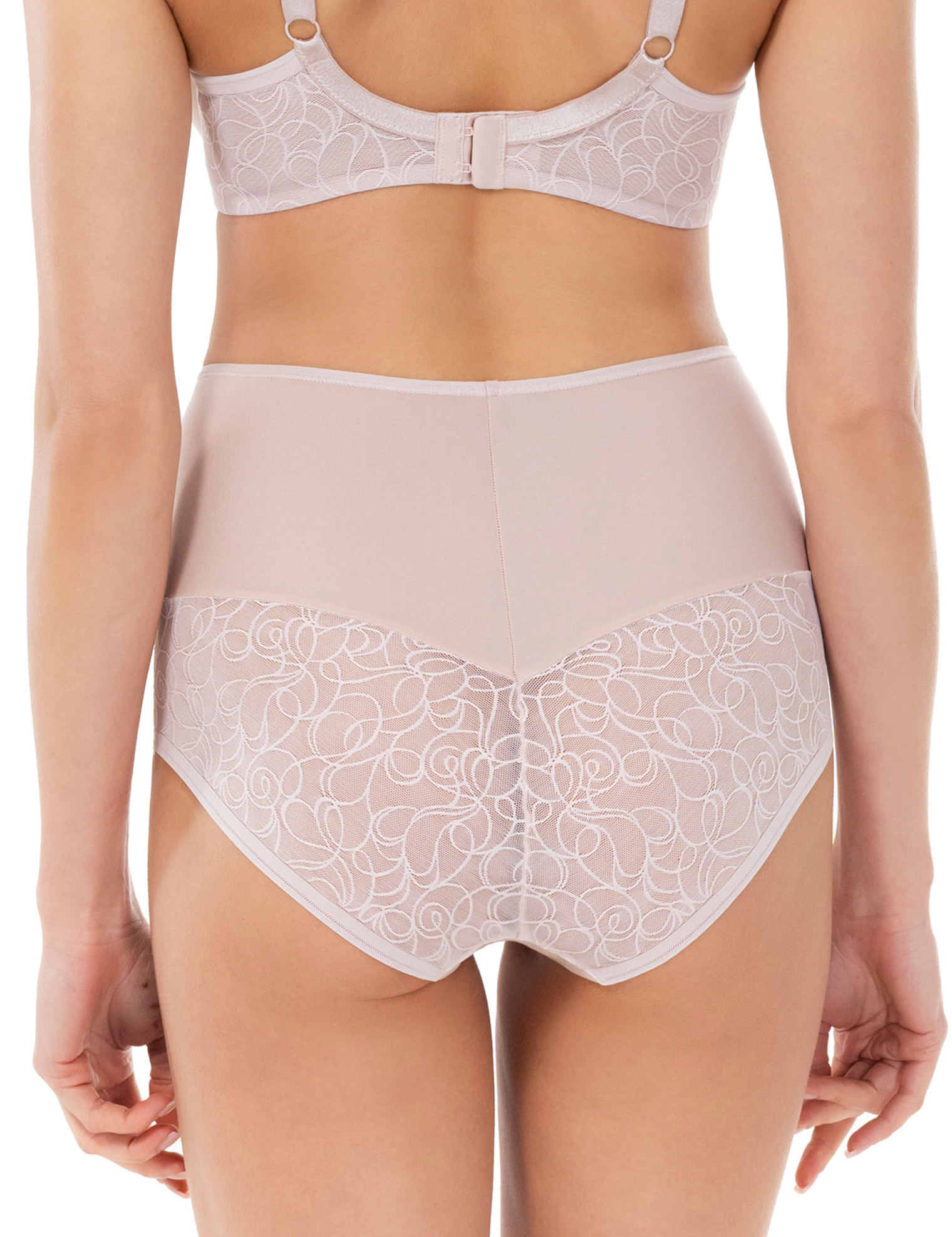 Lauma, Beige Lace High Waist Panty, On Model Back, 43L51