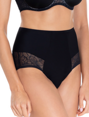 Lauma, Black Lace High Waist Panty, On Model Front, 43L51