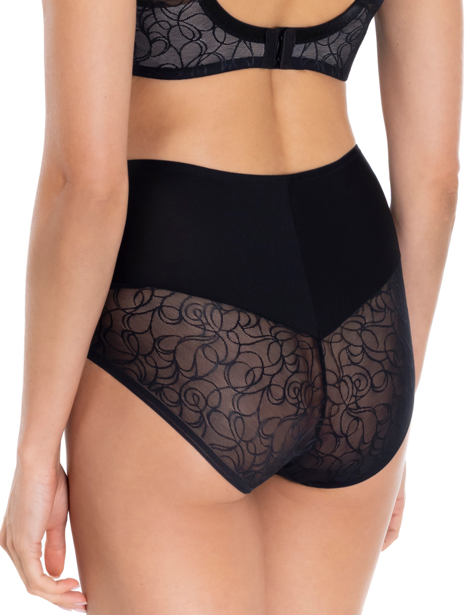 Lauma, Black Lace High Waist Panty, On Model Back, 43L51