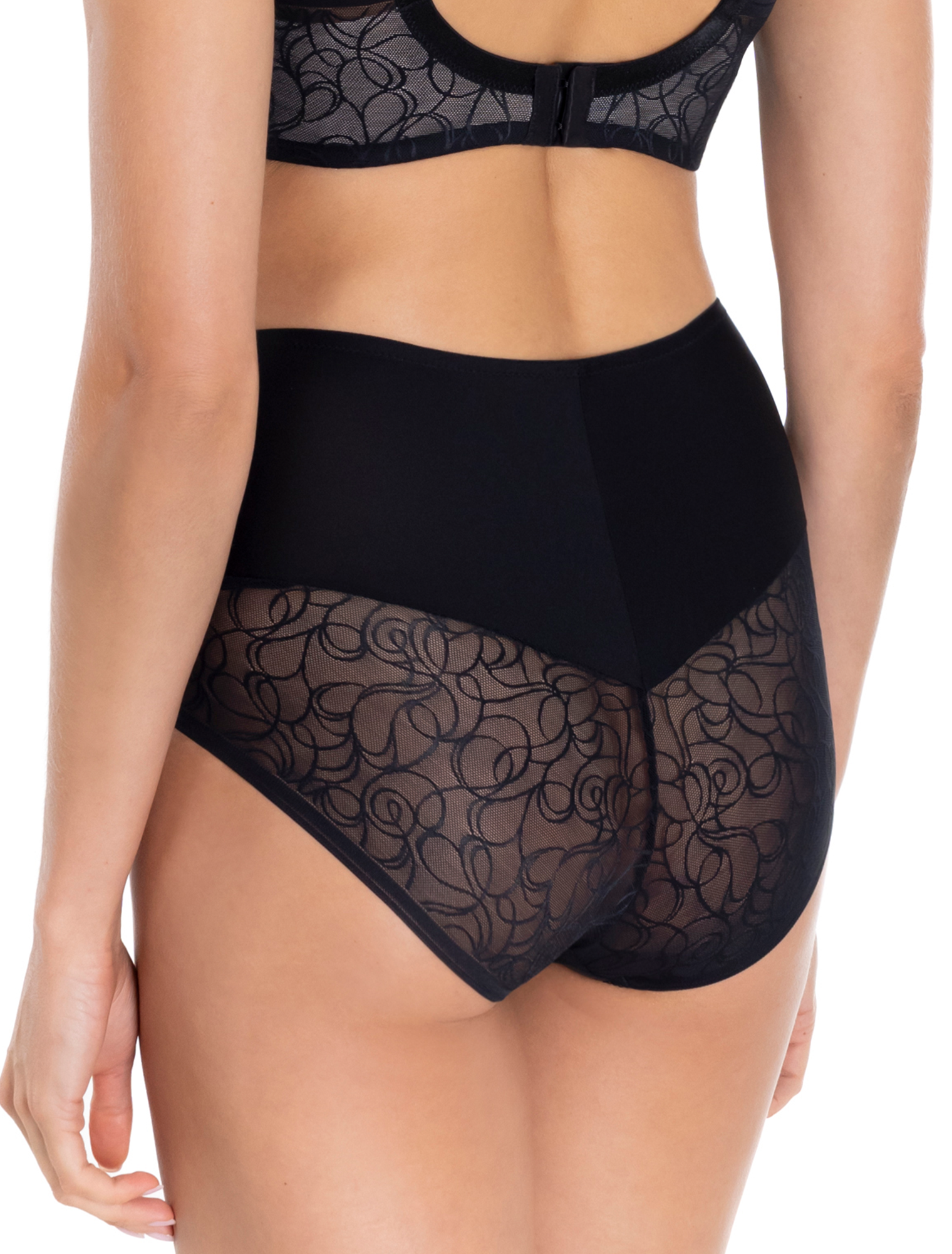 Lauma, Black Lace High Waist Panty, On Model Back, 43L51