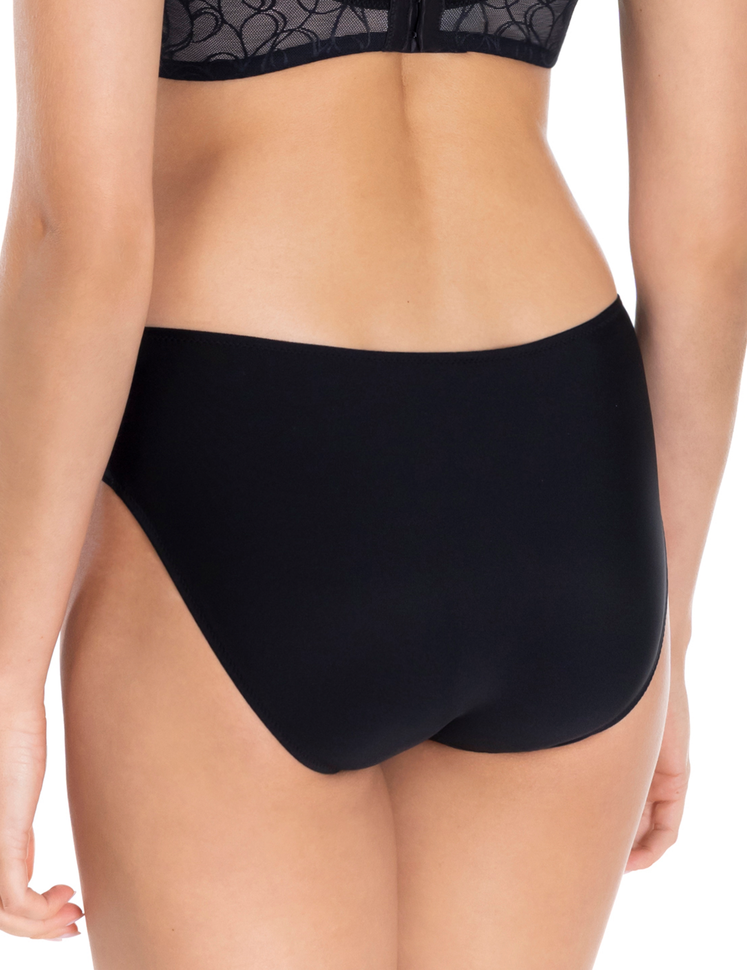 Lauma, Black, Lace, Mid Waist panty, On Model Back, 43L52