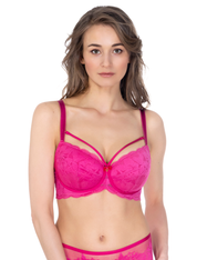 Lauma, Pink Lace Push-up Bra, On Model Front, 44K16