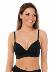 Lauma, Black  Wireless Bra, On Model, Front, 44L35