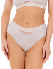 Lauma, Beige Midi Waist Panties, On Model, Front, 44L52