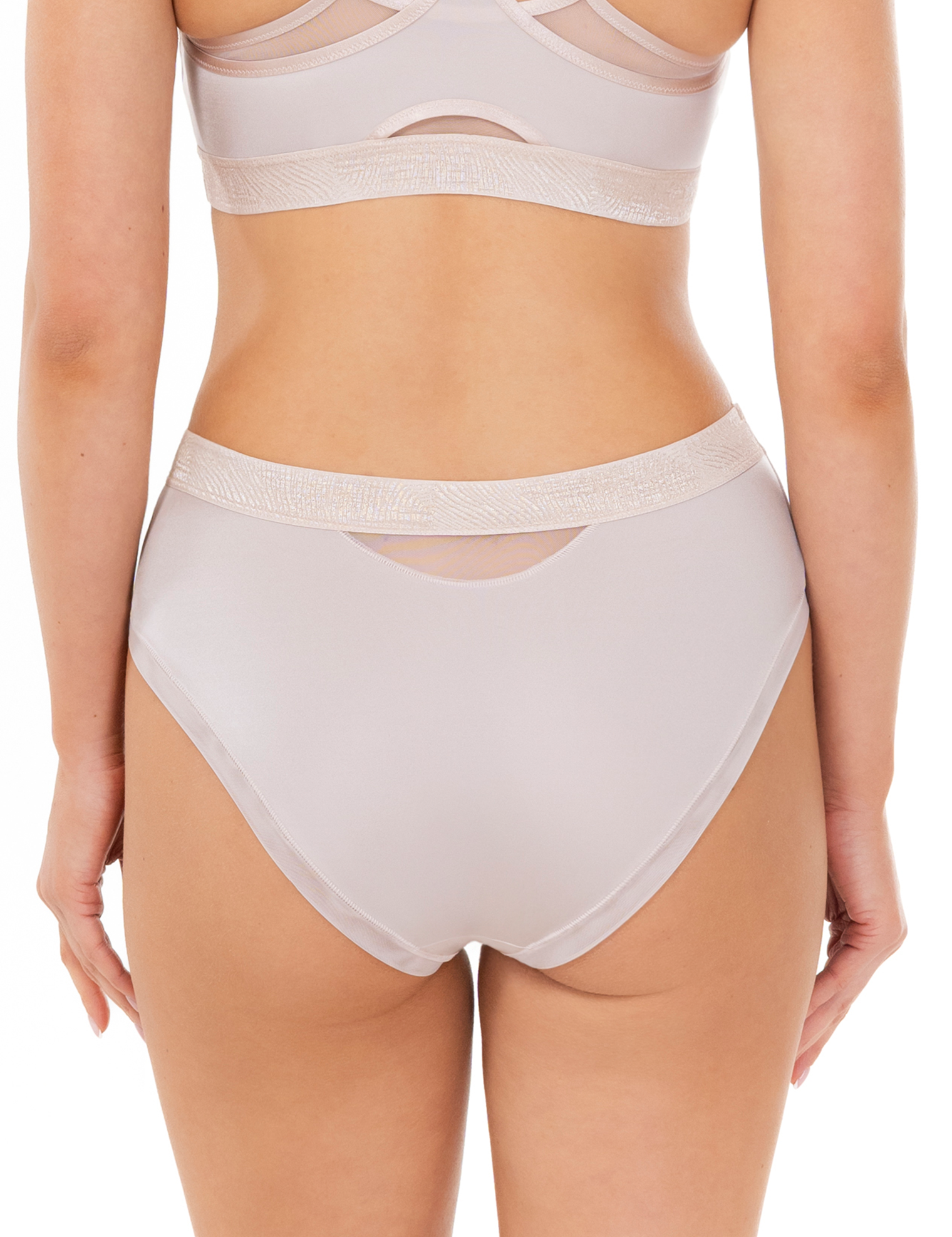 Lauma, Beige Midi Waist Panties, On Model, Back, 44L52