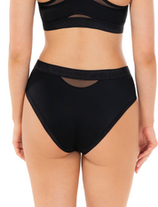 Lauma, Black Midi Waist Panties, On Model, Back, 44L52