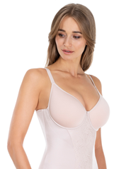 Lauma Lingerie, Beige Shapewear Bodysuit, On Model Front, 44L80