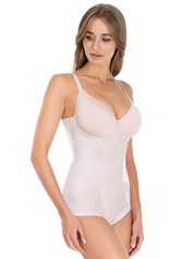 Lauma Lingerie, Beige Shapewear Bodysuit, On Model Front, 44L80