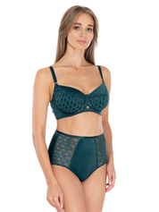 Lauma Lingerie, Green Lingerie Set, With Lace, On Model, Front, 45L51, 45L20