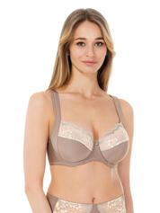 Lauma Lingerie, Beige, Bra, With Lace, On Model Front, 48L23