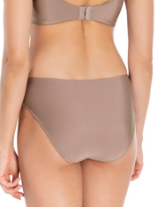 Lauma Lingerie, Beige Midi Waist Panty, With Lace, On Model Back, 48L50