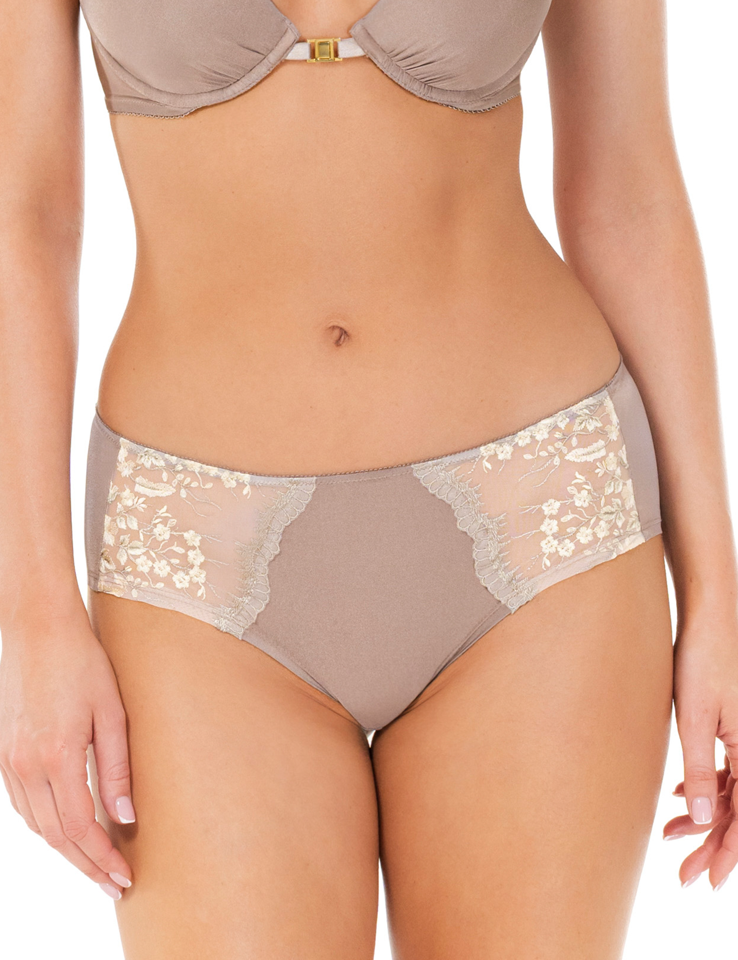 Lauma Lingerie, Shorts Panty, With Lace, On Model Front, 48L70