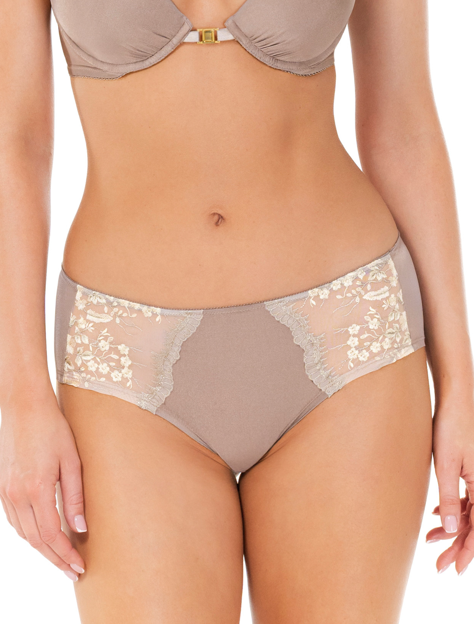 Lauma Lingerie, Shorts Panty, With Lace, On Model Front, 48L70