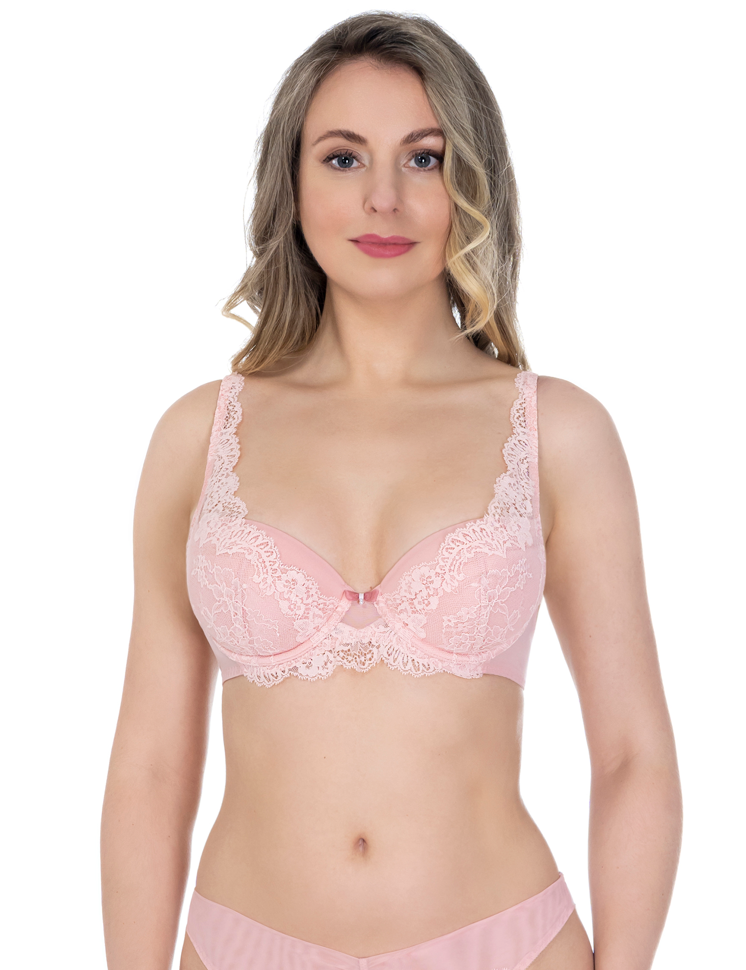 Lauma, Light Pink Push-up Bra, On Model Front, 53K10