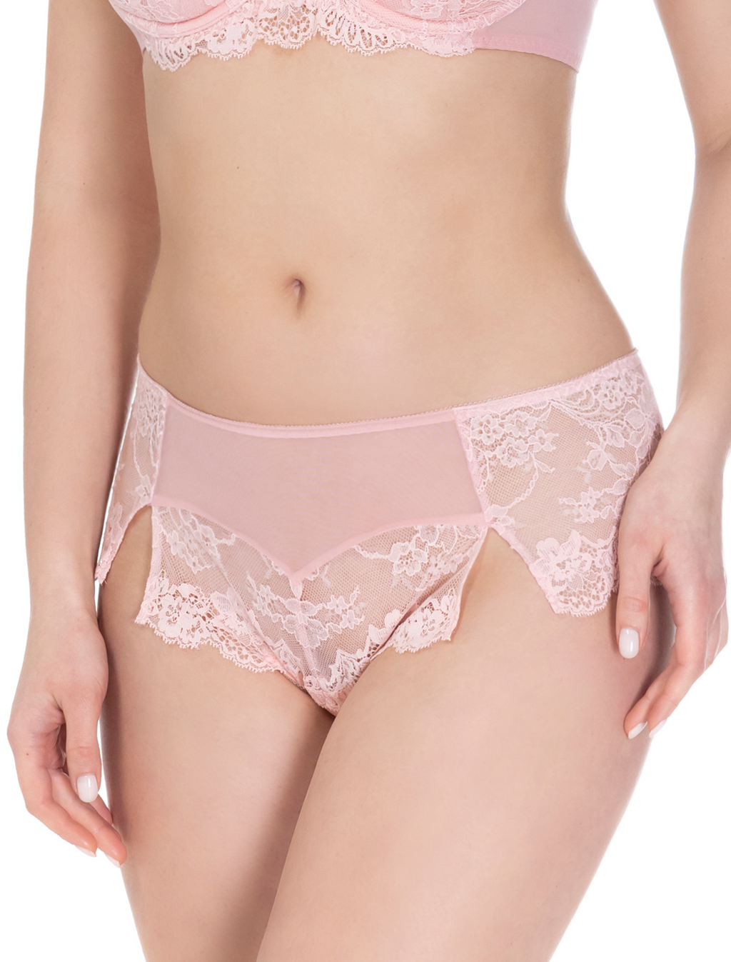 Lauma, Light Pink Shorts Panties, On Model Front, 53K70  