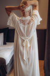 Lauma, Ivory Long Dressing Gown, On Model Back, 53K99