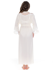 Lauma, Ivory Long Dressing Gown, On Model Back, 53K99