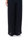 Lauma, Black Crepe Chiffon Long Pyjama Pants, On Model Back, 57K58