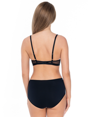 Lauma, Black, Lace, Lingerie Set, on Model, Back, 57L51, 57L22