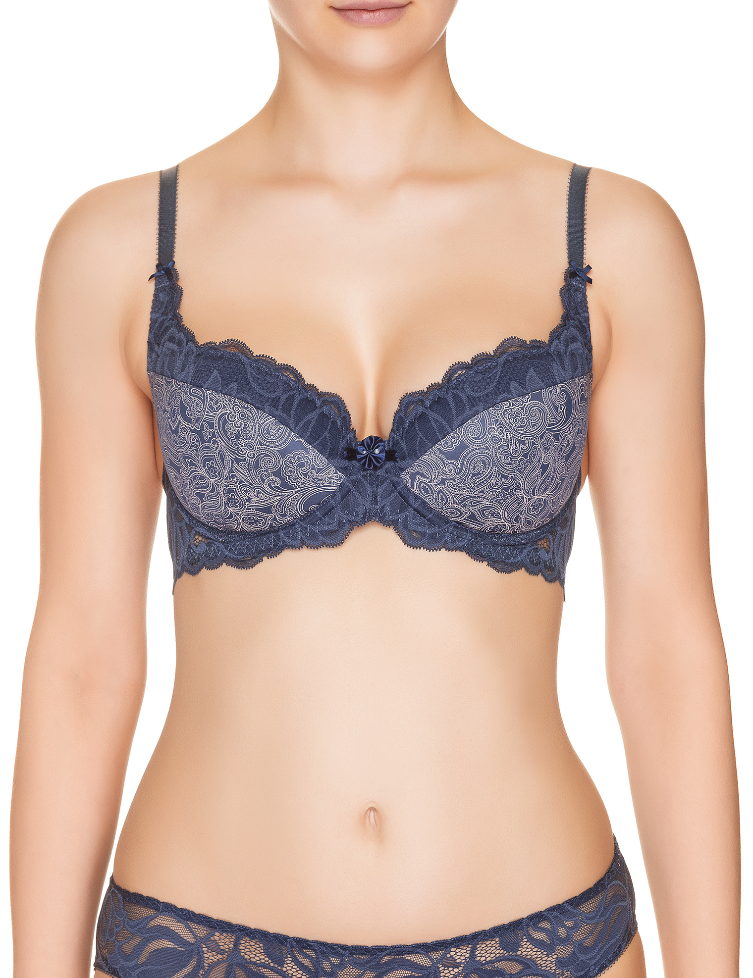 Lauma, Blue Push-up Bra, On Model Front, 58H15