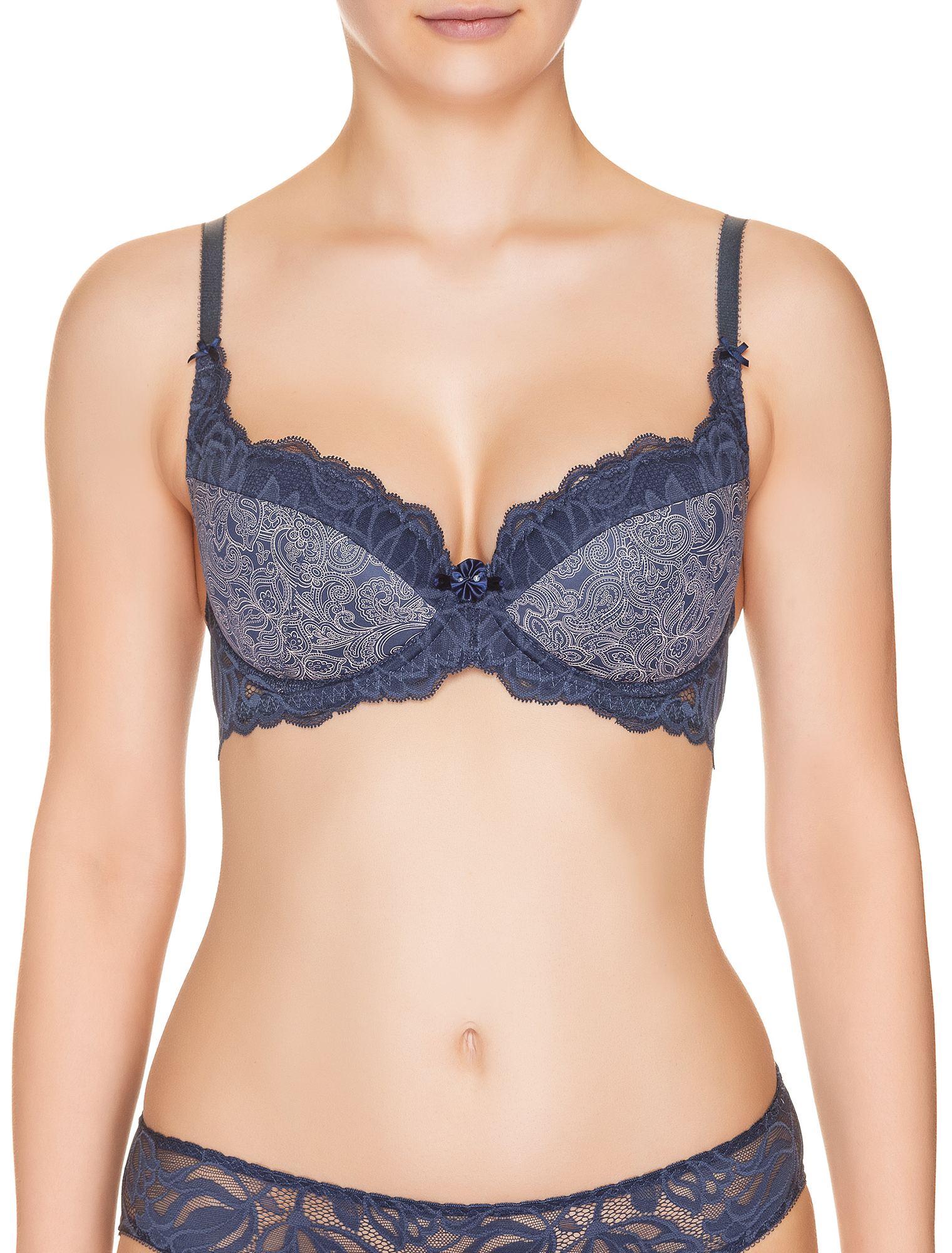 Lauma, Blue Push-up Bra, On Model Front, 58H15