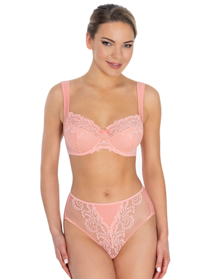 Lauma, Peach Pink Underwired Non-padded Bra, On Model Front, 58K23