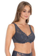Lauma,Grey Lace Bra, On Model Front, 58K30
