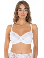 Lauma, White Half-padded Bra, On Model Front, 58K40