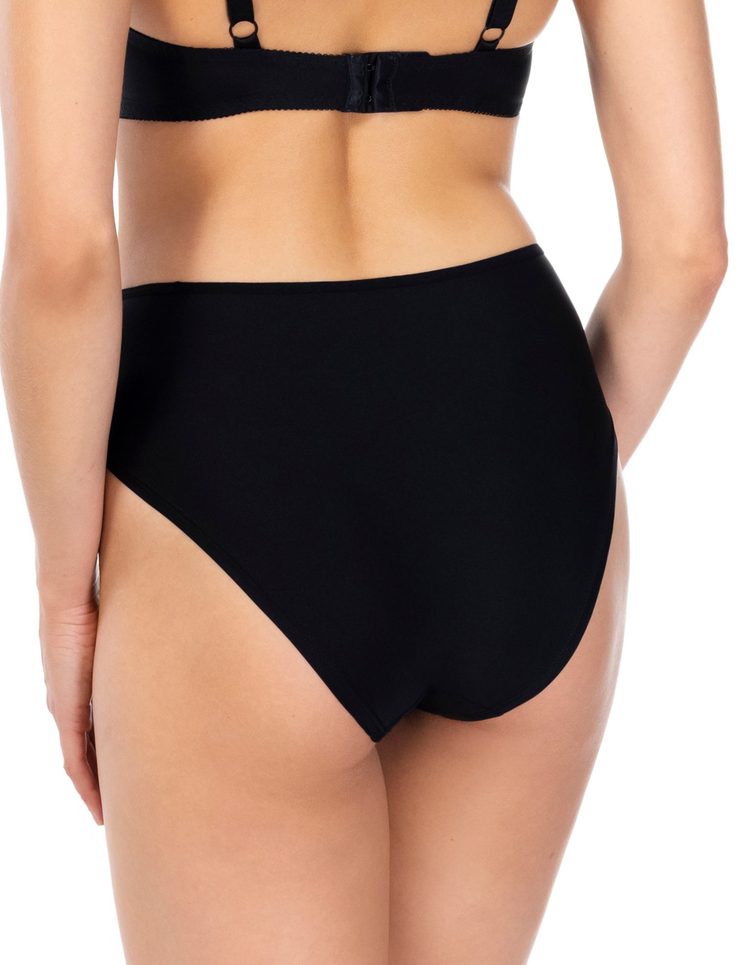 Lauma, Black Hi-cut Panties, On Model Back, 58K50