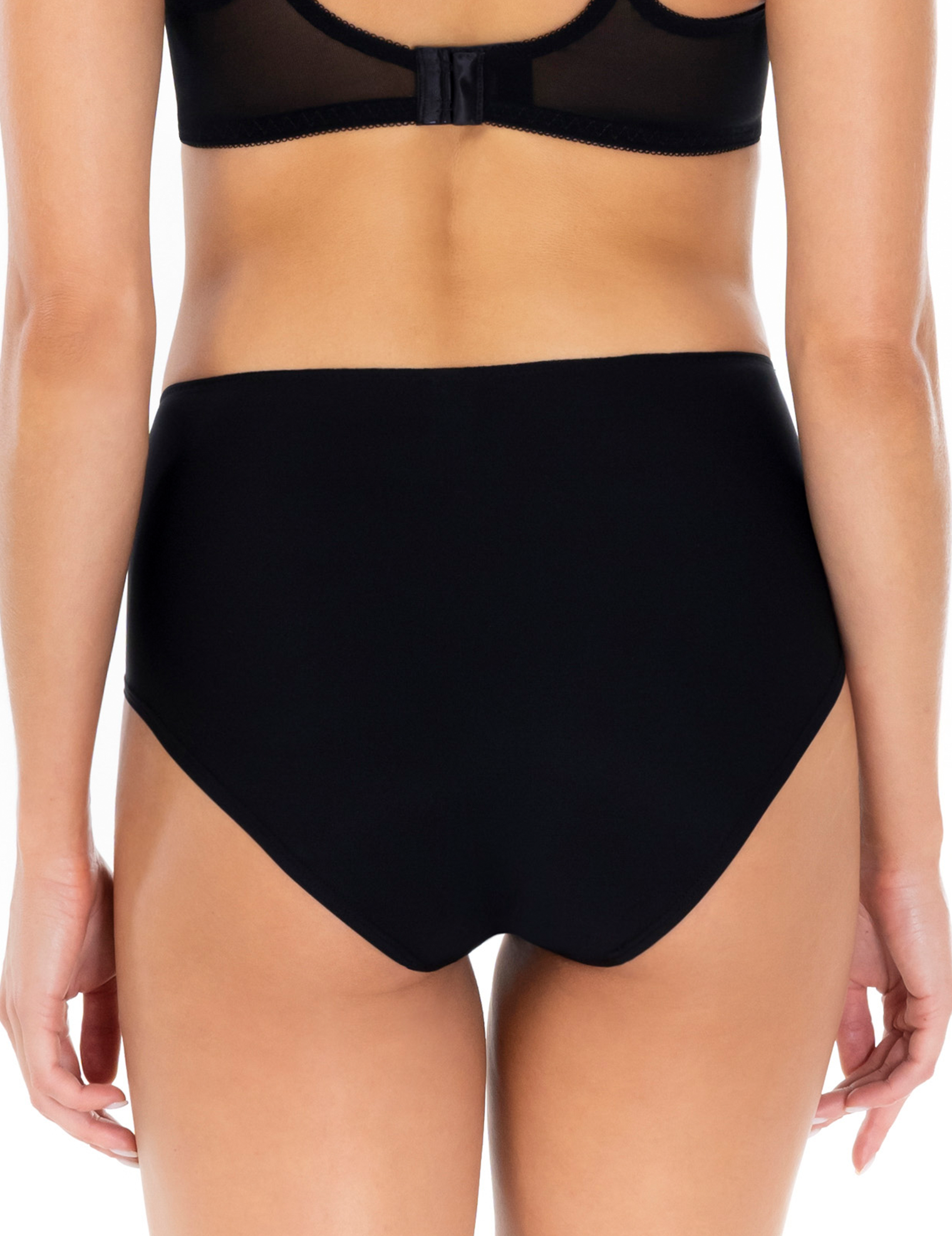 Lauma, Black High Waist Panties, On Model Back, 58K51