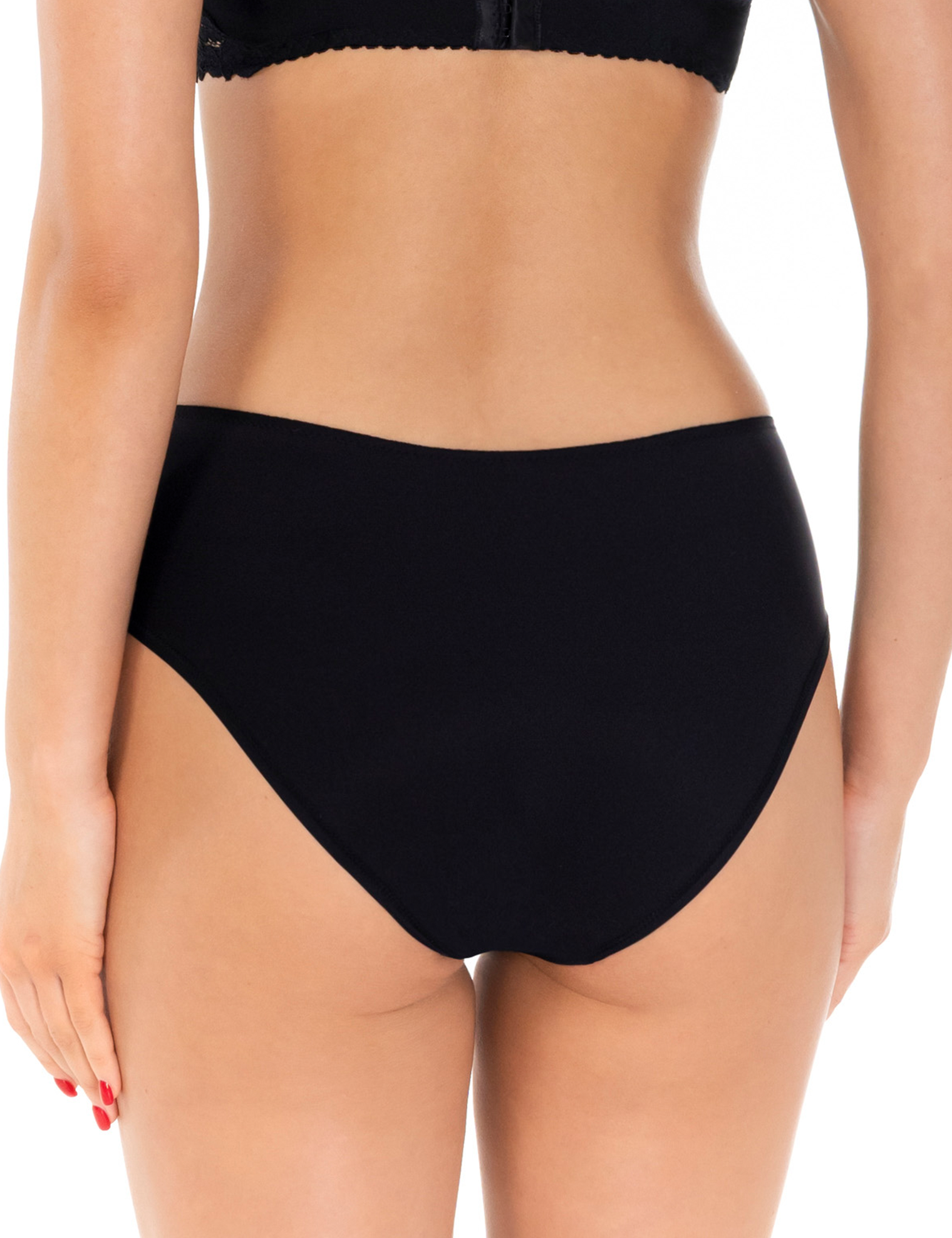 Lauma, Black Mid Waist Panties, On Model Back, 58K52