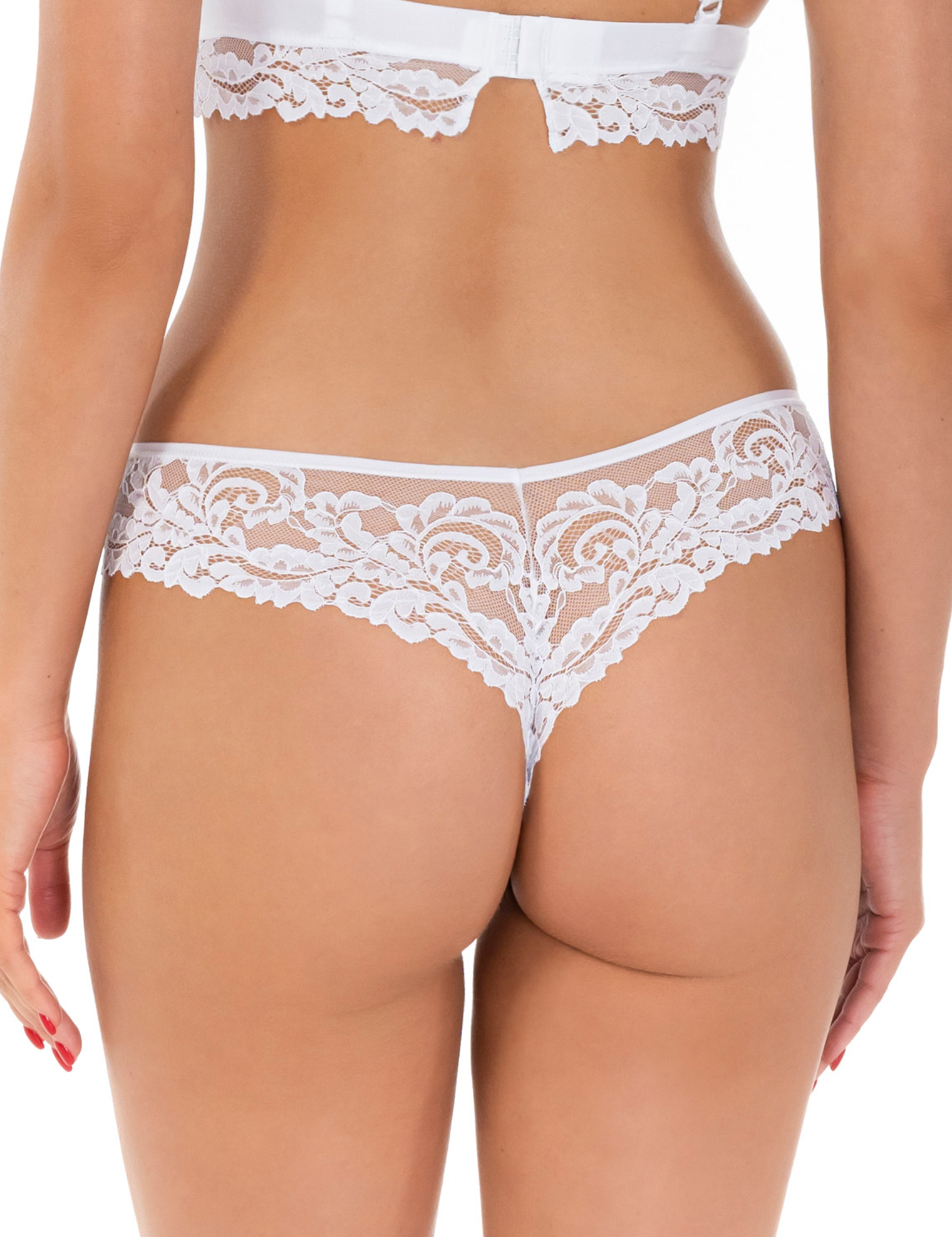 Lauma, White Lace String Panties, On Model Back, 58K60