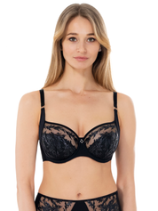 Lauma, Black, Lace Bra, On Model, Front, 58L40
