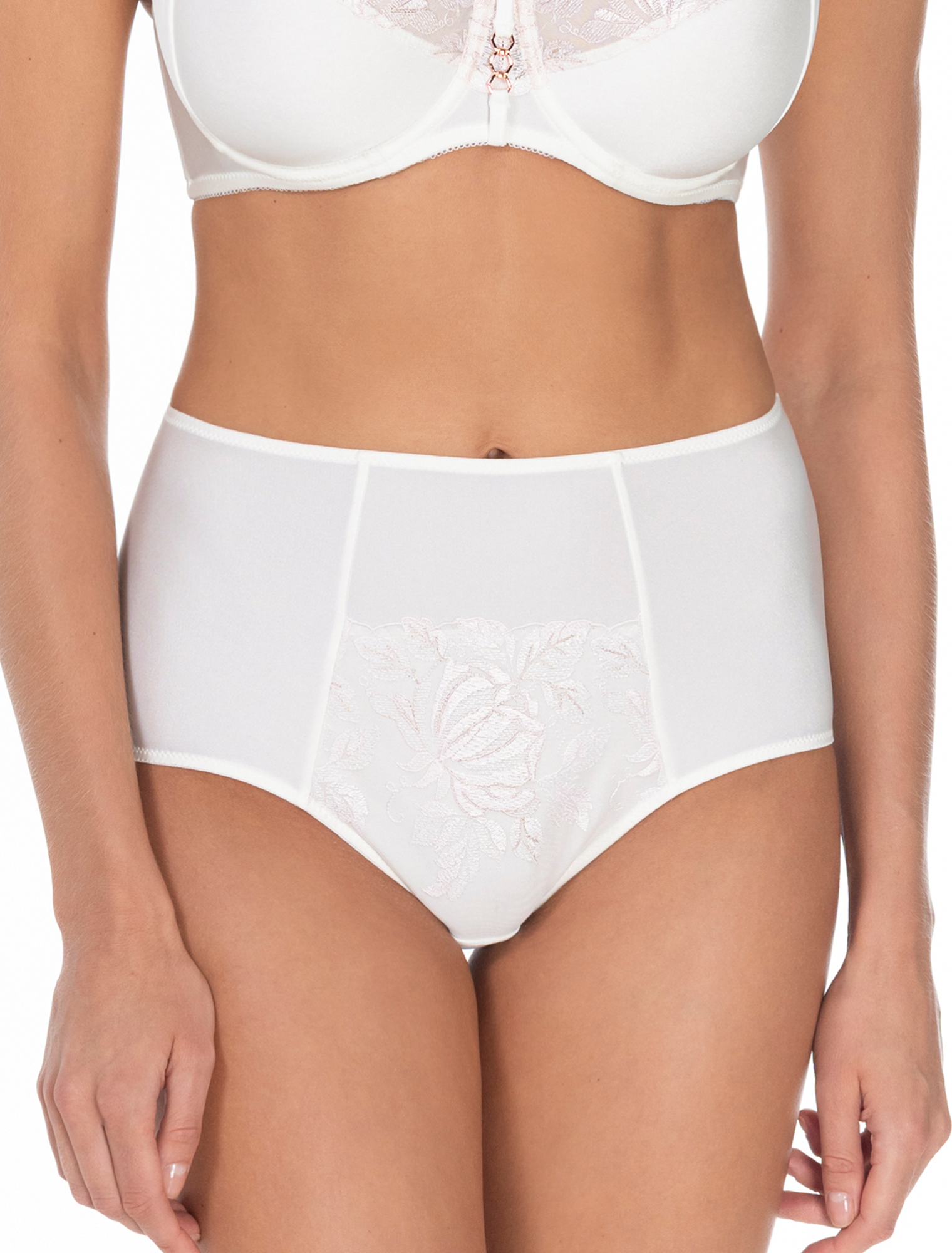 Lauma, Ivory High Waist Panties, On Model, Front, 60L51