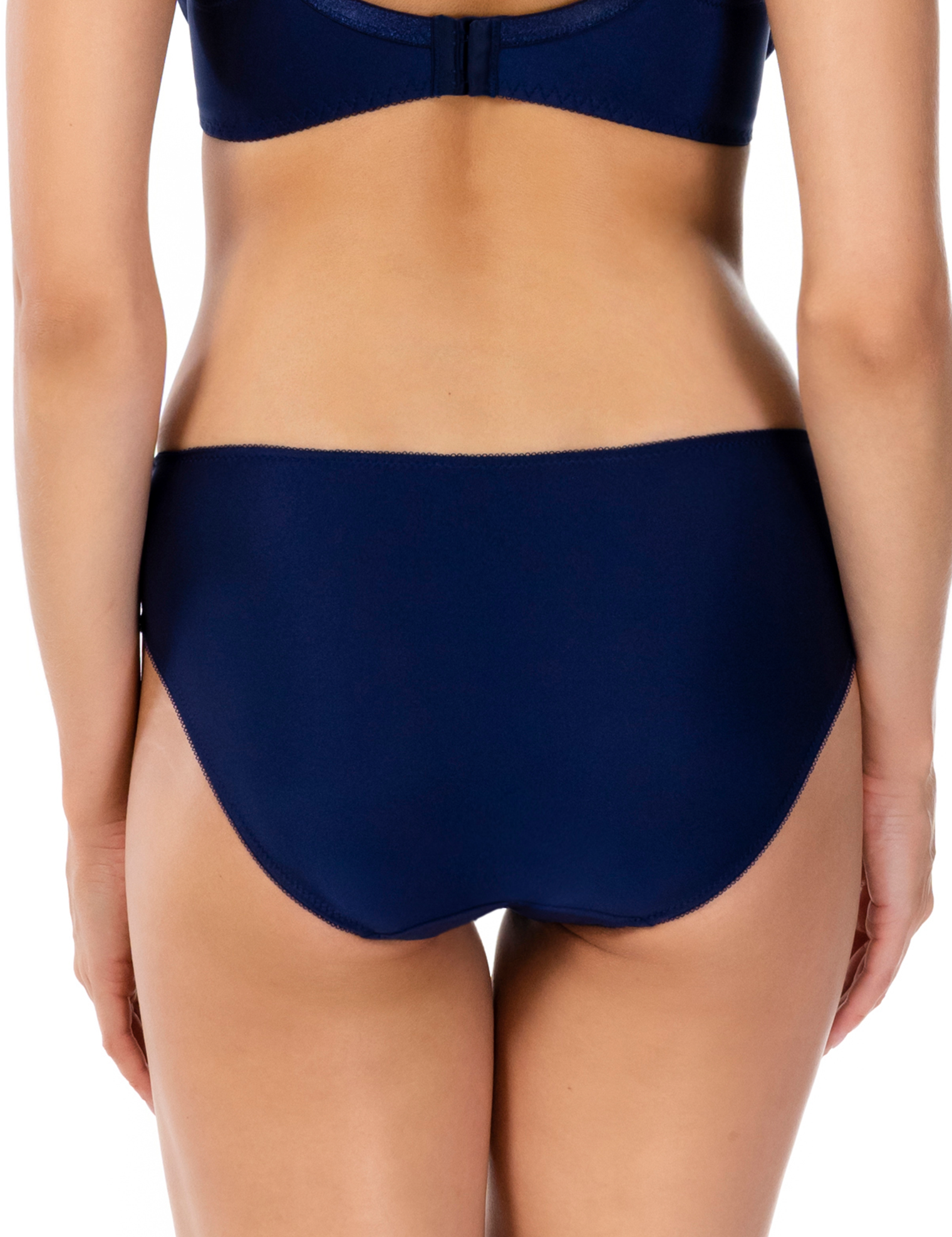 Lauma, Navy Blue Mid Waist Panties, On Model Back, 67K50