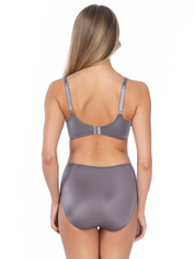 Lauma, Grey Lace Lingerie Set, On Model, Back, 69L51, 69L20