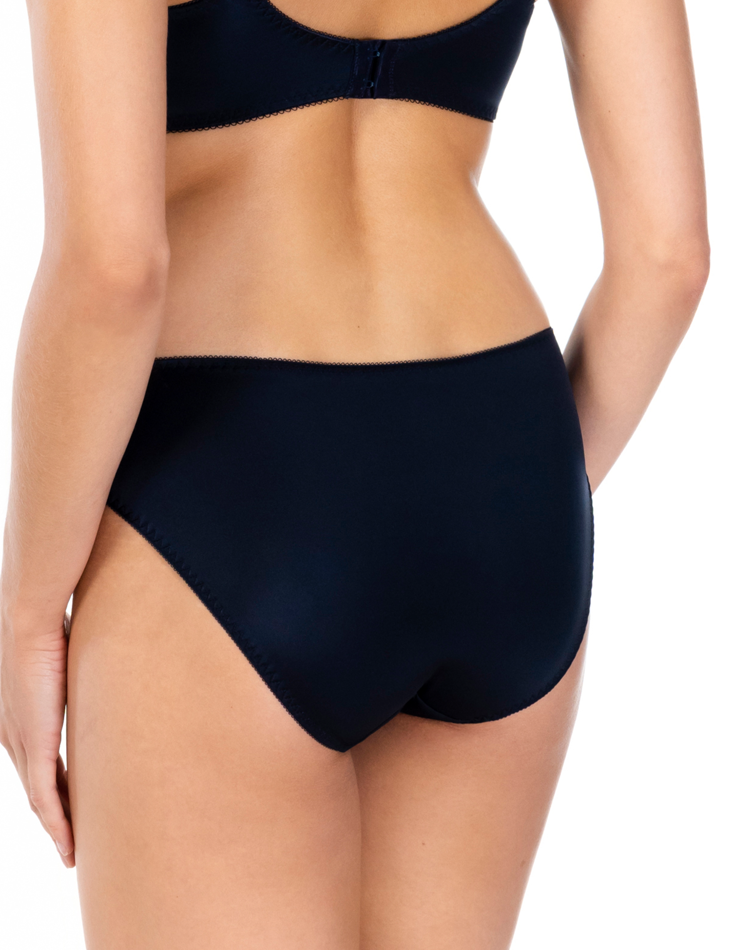 Lauma, Navy Mid Waist Panties, On Model Back, 70K50