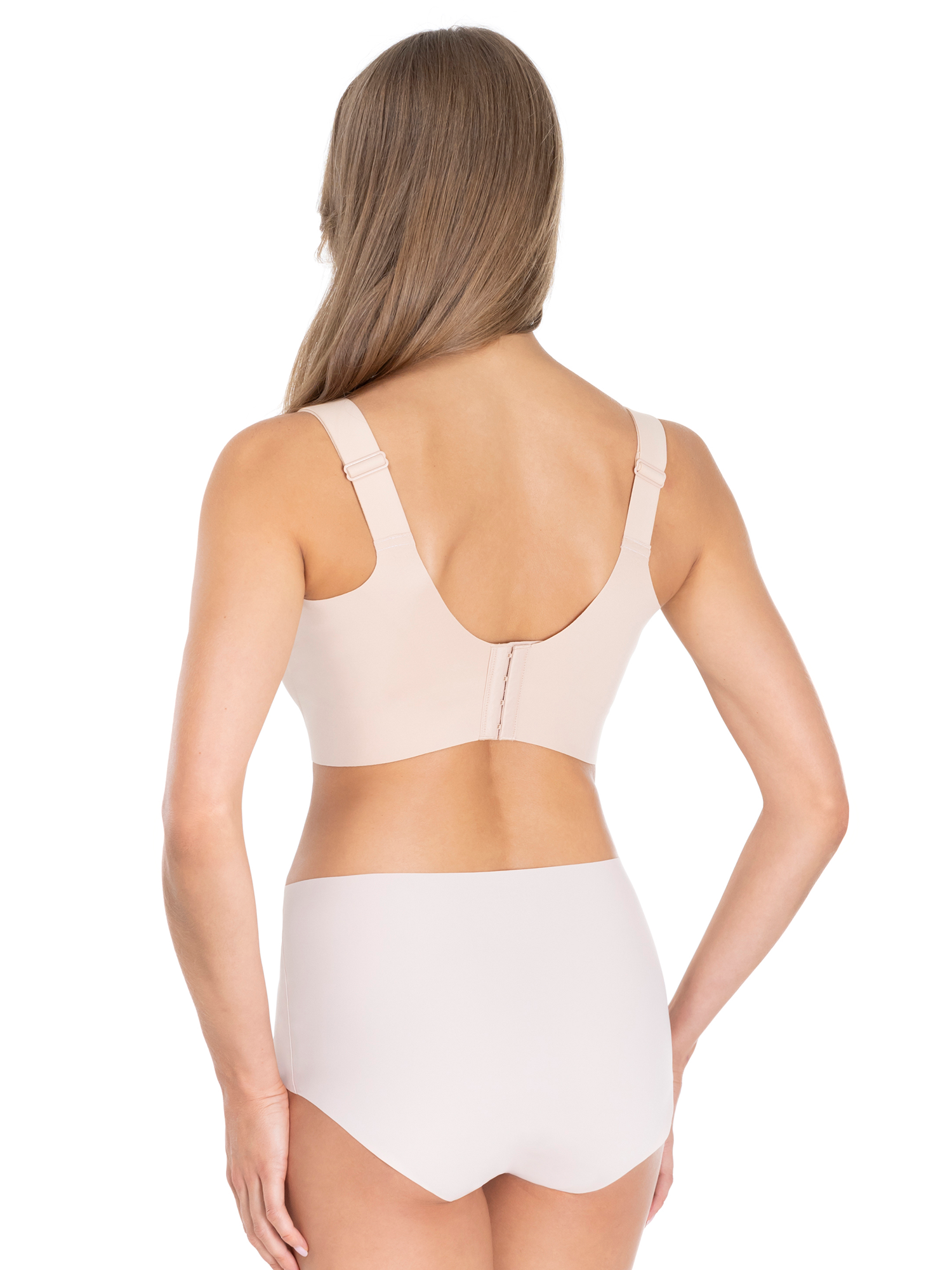 Lauma Lingerie, Beige Seamles Lingerie Set, On Model, Back, 71D34