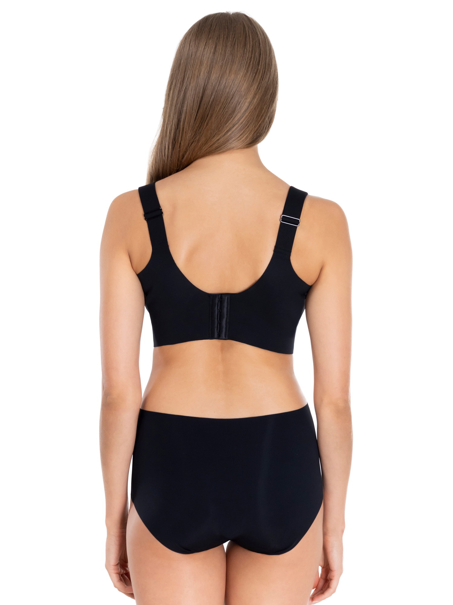 Lauma Lingerie, Black Seamles Lingerie Set, On Model, Back, 71D34