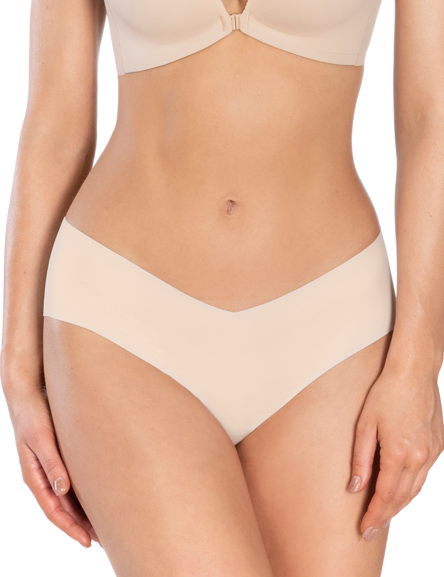 Lauma, Beige Seamless Panties, On Model Front, 71D54