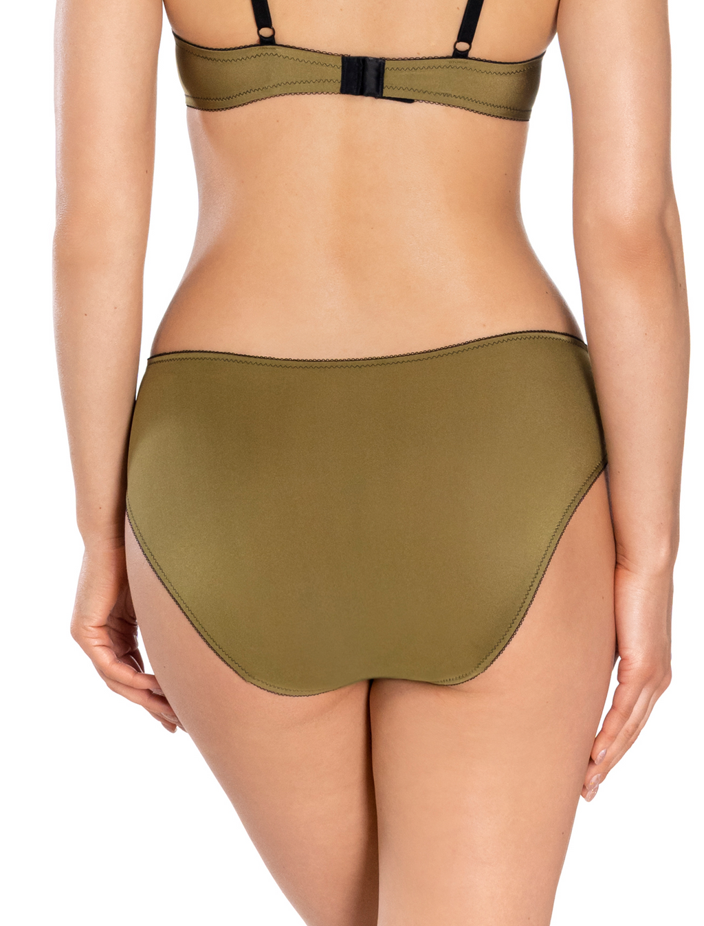 Lauma, Olive Green Mid Waist Panties, On Model Back, 71K53