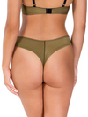 Lauma, Olive Green String Panties With Black Embroidery, On Model Back, 71K60
