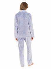 Lauma, Light  Blue, Fleece Pyjama Set, On Model Back, 72D30, 72D28