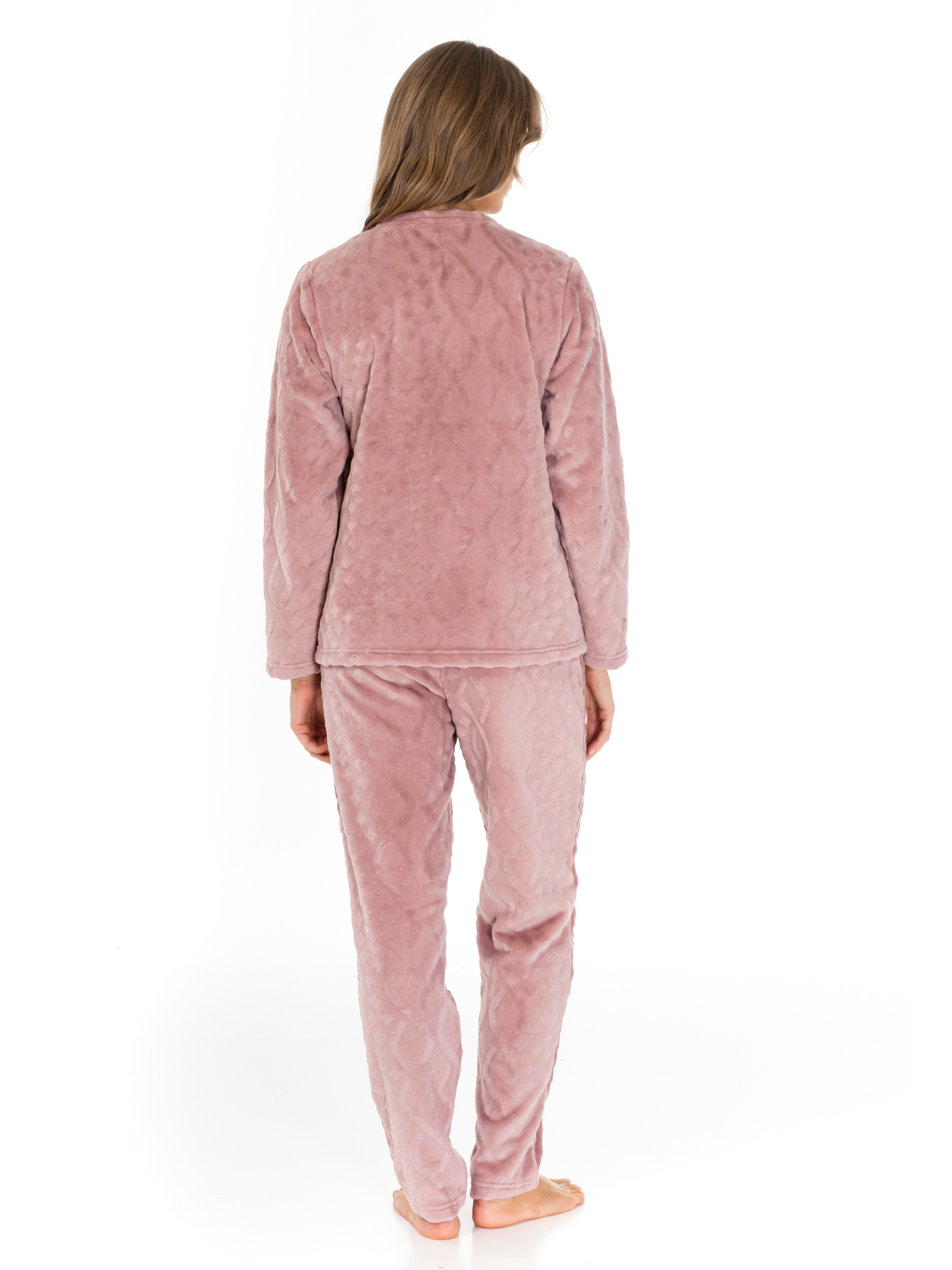 Lauma, Pink Fleece Pyjama, On Model Back, 72D37 